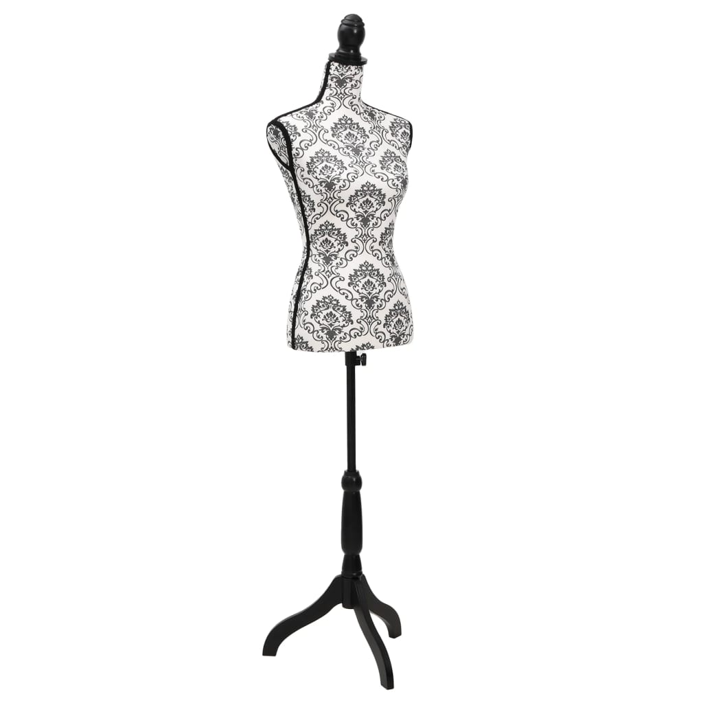 Vidaxl Estalage Doll Torso Frau Schwarz und Weiß