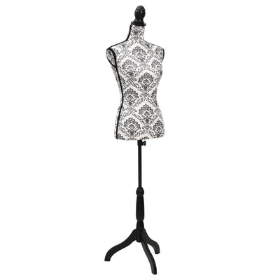 Vidaxl Estalage Doll Torso Frau Schwarz und Weiß
