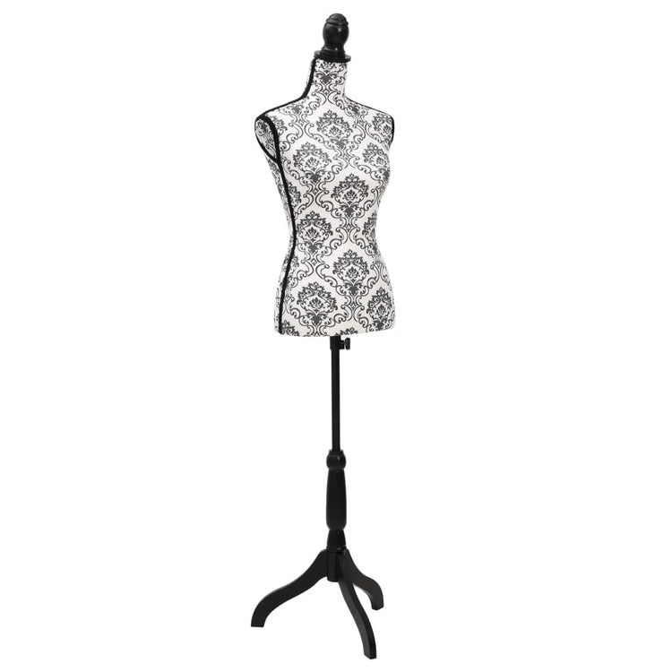 Vidaxl Estalage Doll Torso Frau Schwarz und Weiß