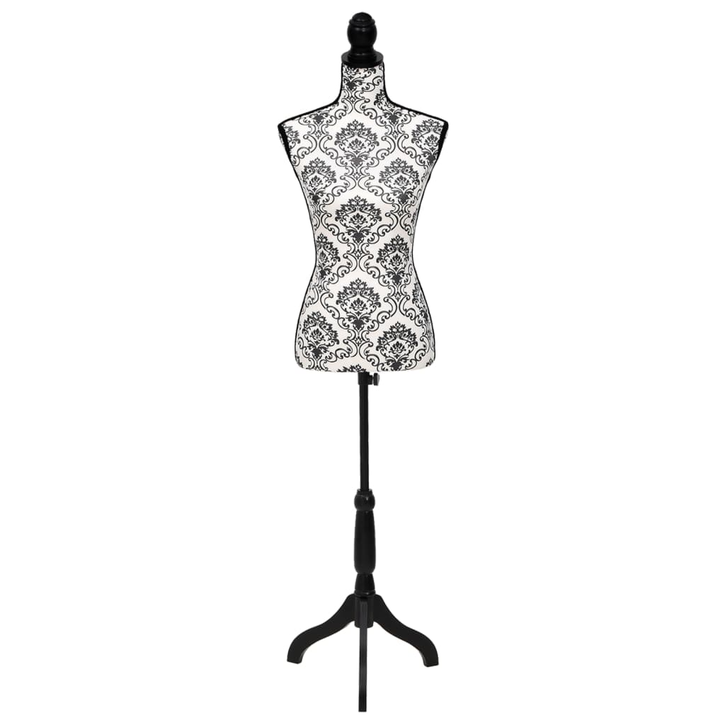 Vidaxl Estalage Doll Torso Frau Schwarz und Weiß