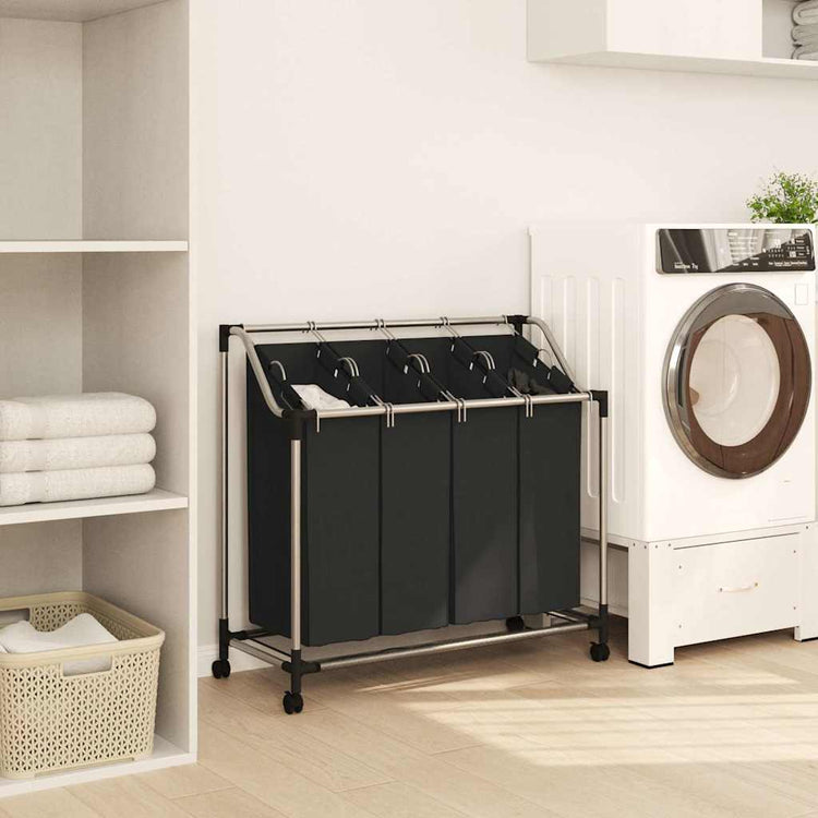 Vidaxl Wass Starter mit 4 Rücken schwarz und grau