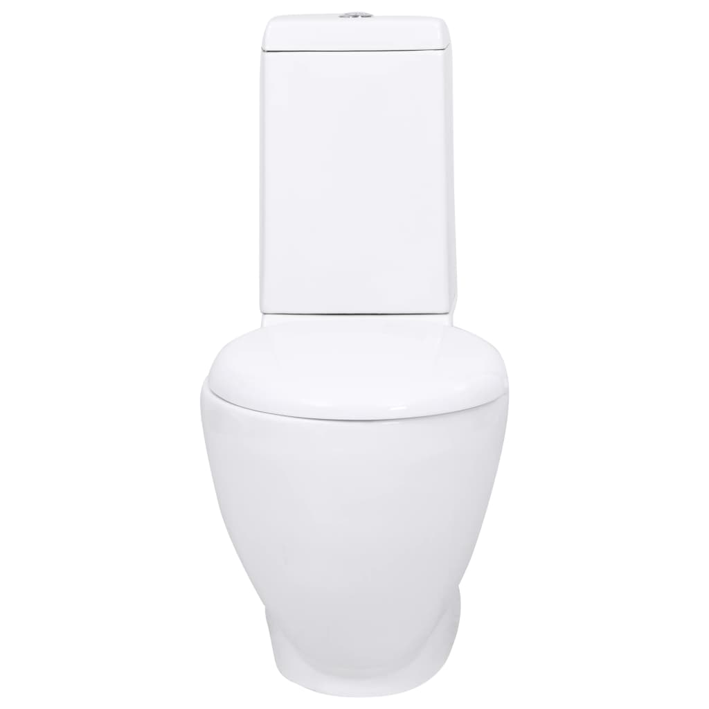 Vidaxl -Toilette mit Abfluss hinter Keramikweiß