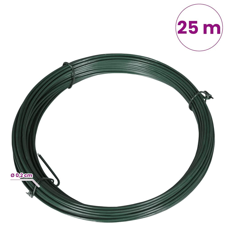 Vidaxxl Zaunbindedraht 25 m 1,4 2 mm Stahl grün