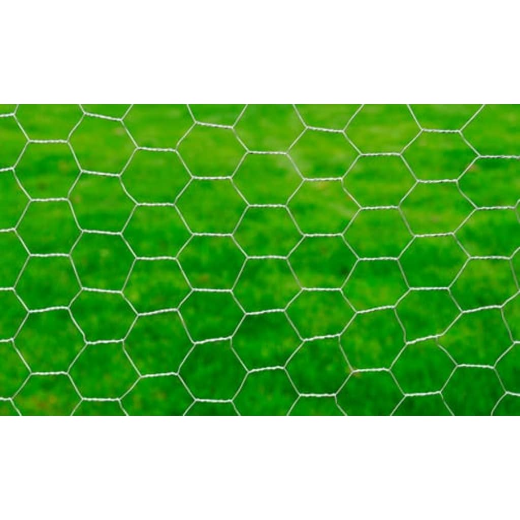 Vidaxl -Hühnerdraht 25x1 m verzinkter Stahl silberfarben