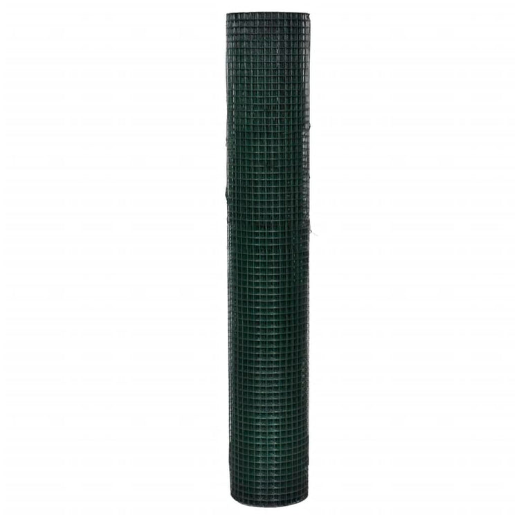 Vidaxl -Hühnerdraht 25x1 m verzinkter Stahl mit PVC -Beschichtung grün
