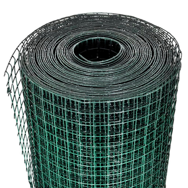 Vidaxl -Hühnerdraht 25x1 m verzinkter Stahl mit PVC -Beschichtung grün