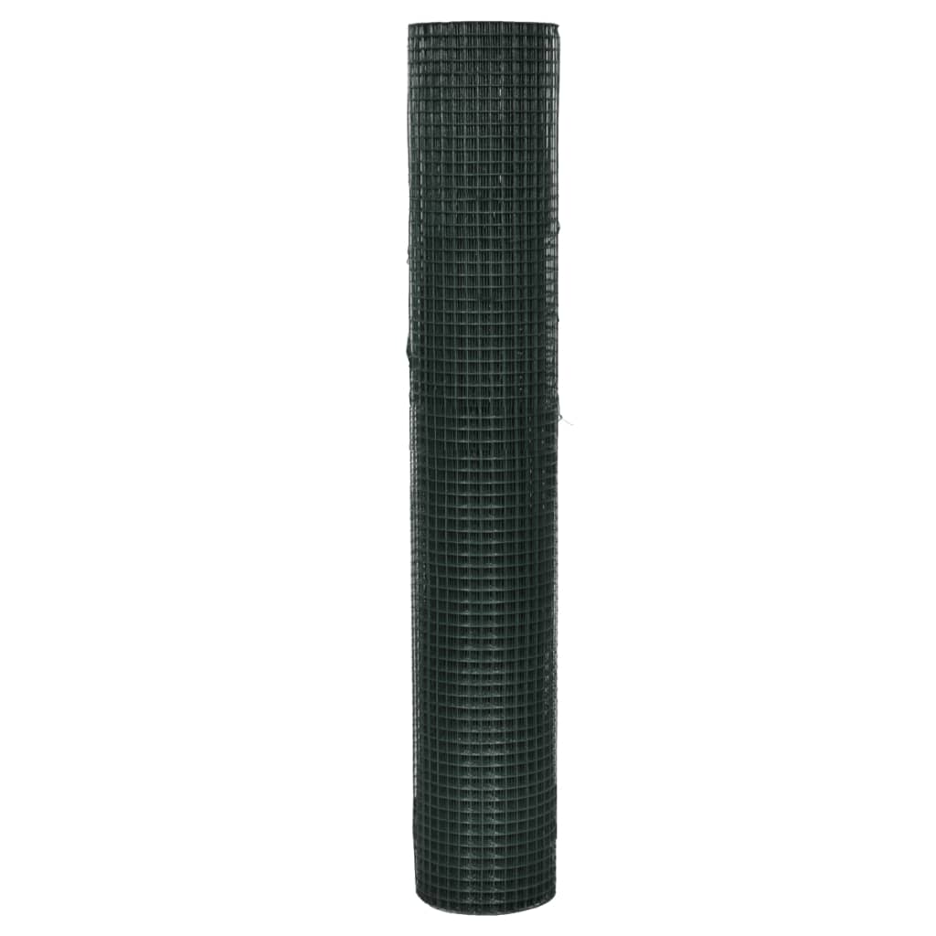 Vidaxl -Hühnerdraht 25x1 m verzinkter Stahl mit PVC -Beschichtung grün