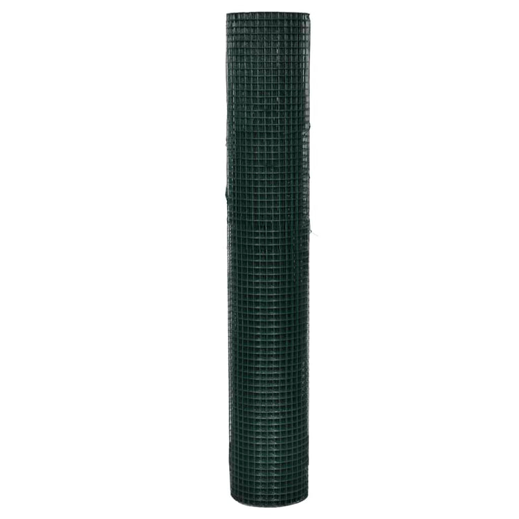 Vidaxl -Hühnerdraht 25x1 m verzinkter Stahl mit PVC -Beschichtung grün