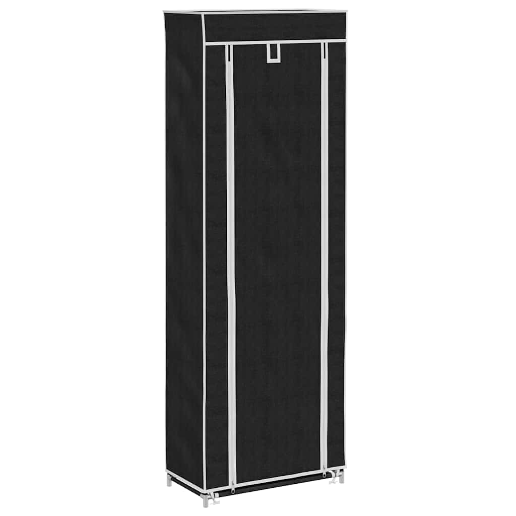 Vidaxl -Schuhschrank mit Abdeckung 57x29x162 Stoff schwarz