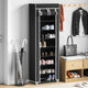 Vidaxl -Schuhschrank mit Abdeckung 57x29x162 Stoff schwarz