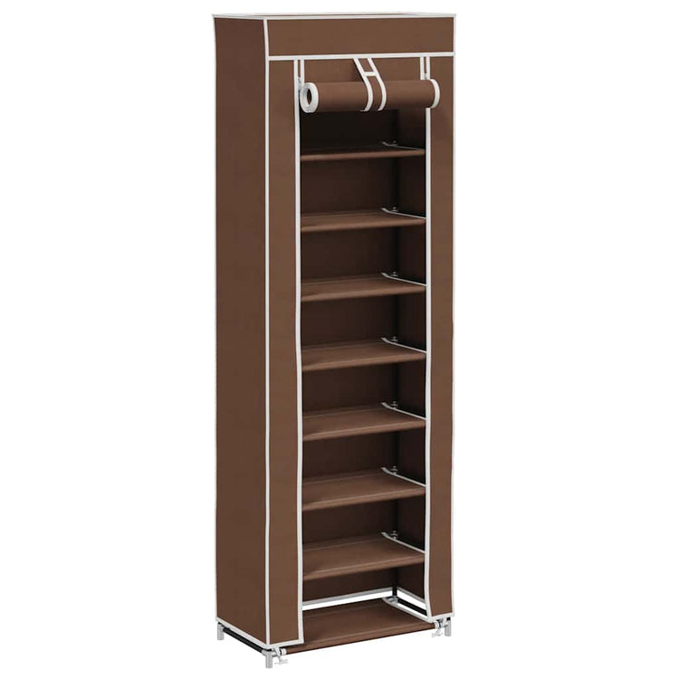 Vidaxl Stoffschuh Rack mit Abdeckung 162 x 57 x 29 cm Braun