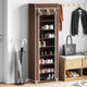 Vidaxl Stoffschuh Rack mit Abdeckung 162 x 57 x 29 cm Braun