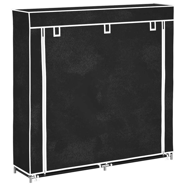 Vidaxl -Schuhschrank mit Abdeckung 115x28x110 Stoff schwarz