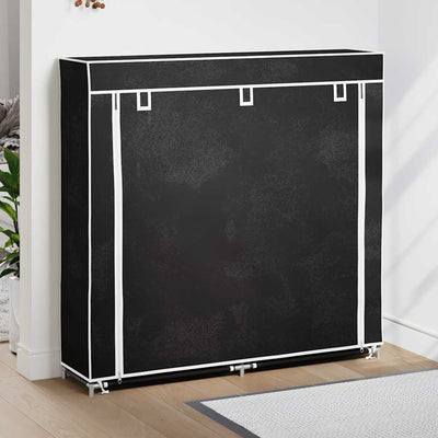 Vidaxl -Schuhschrank mit Abdeckung 115x28x110 Stoff schwarz