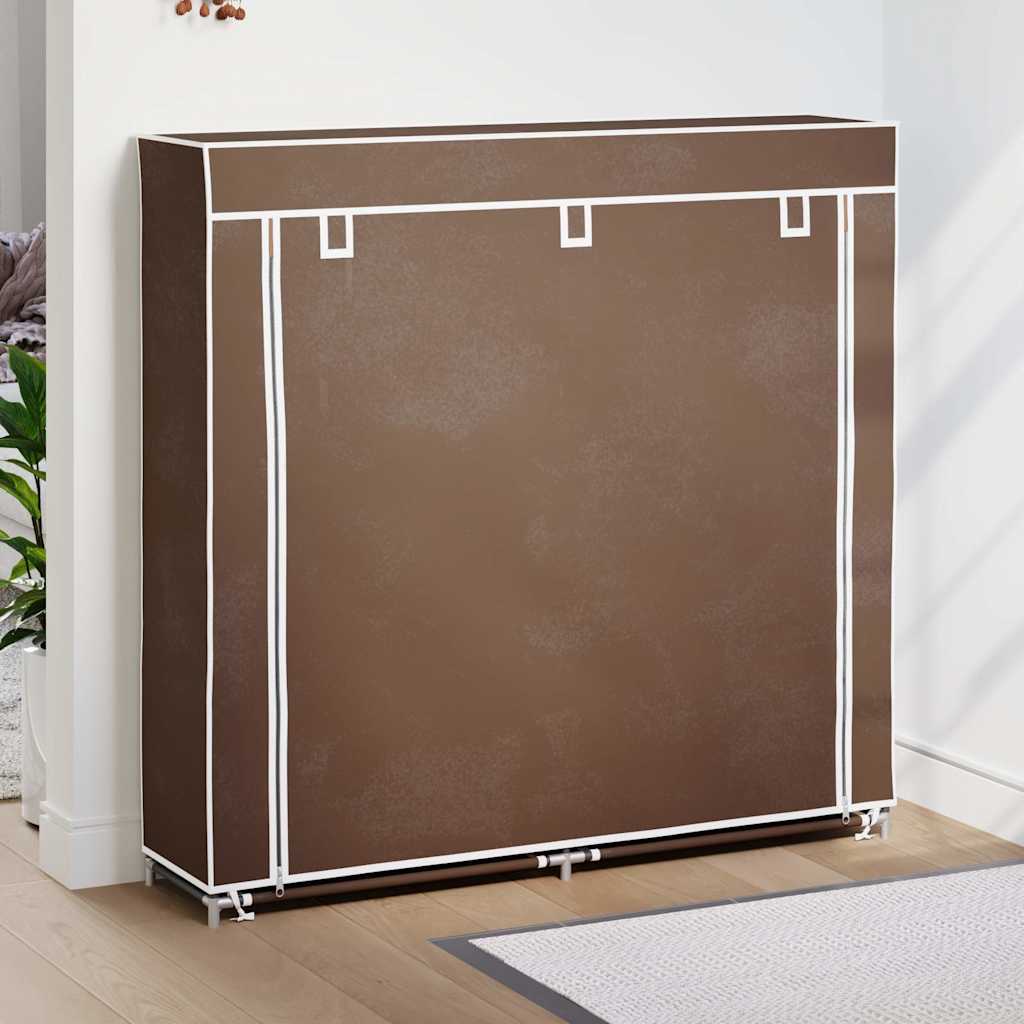 Vidaxl -Schuhschrank mit Abdeckung 115x28x110 Stoffbraun