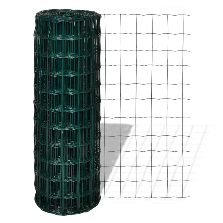 Vidaxx Eurozaun grün 1000 x 180 cm PVC-beschichtetes Eisen