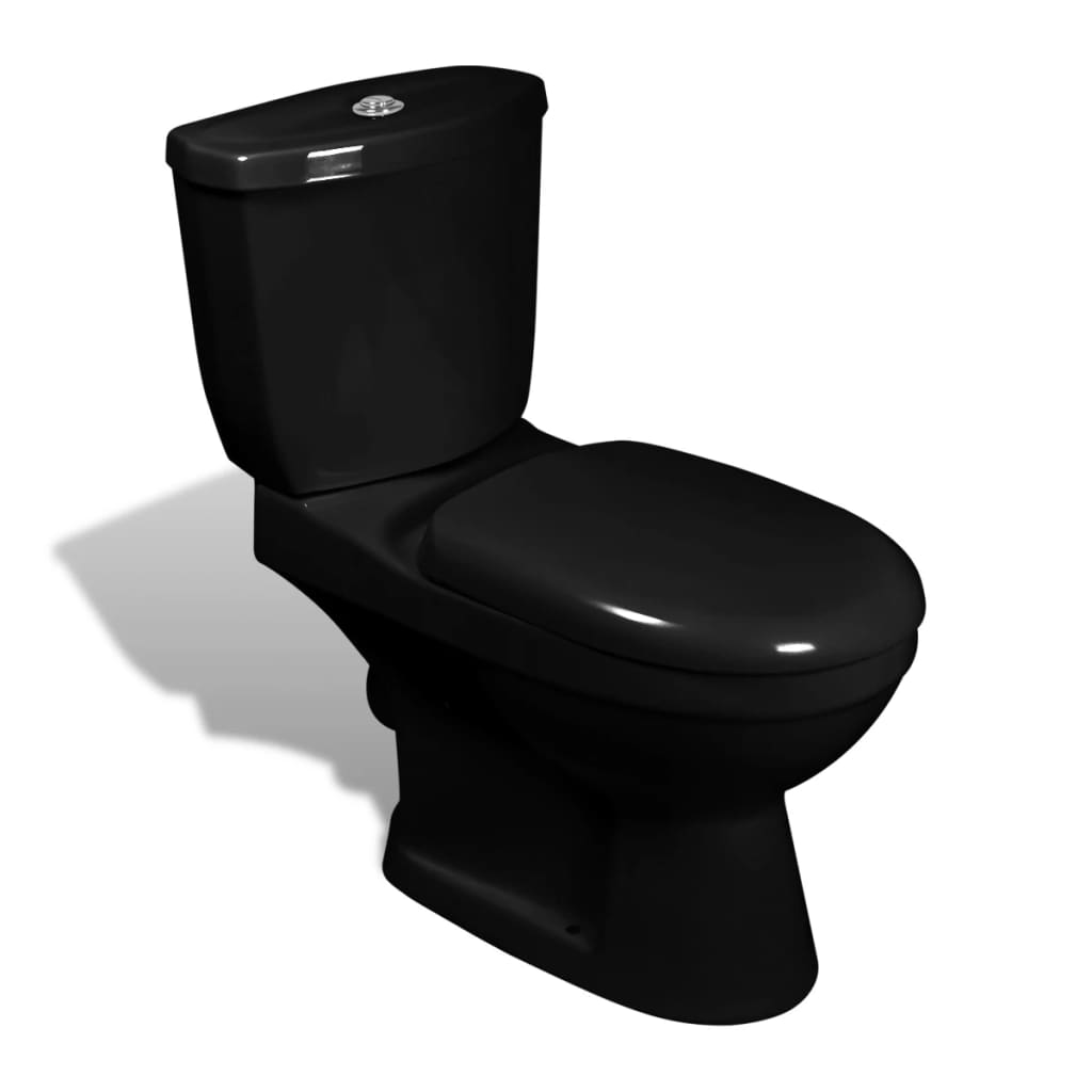 Vidaxl -Toilette mit Zisterne Schwarz
