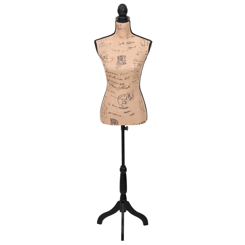 Vidaxl Estalage Doll Torso Frau Jute Brown -Black