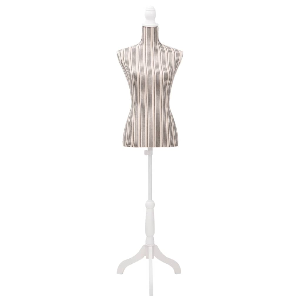 Vidaxl Estalage Doll Torso Frau Baumwollwäsche mit Streifen