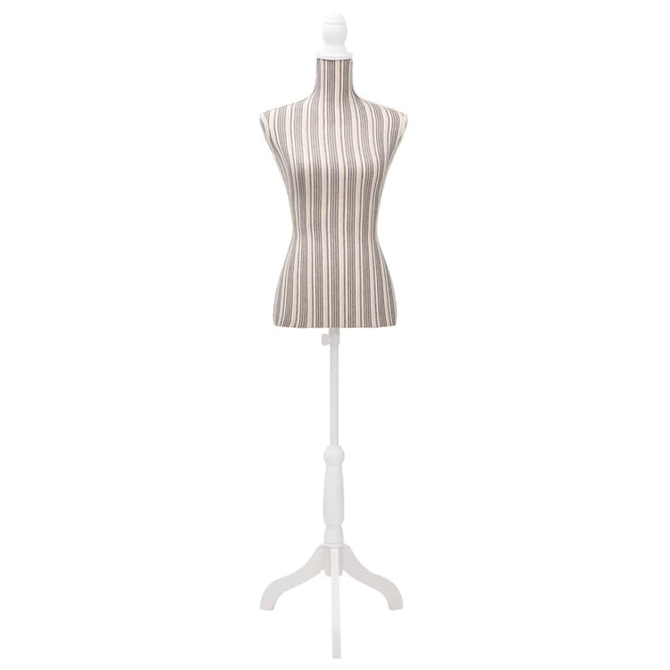 Vidaxl Estalage Doll Torso Frau Baumwollwäsche mit Streifen