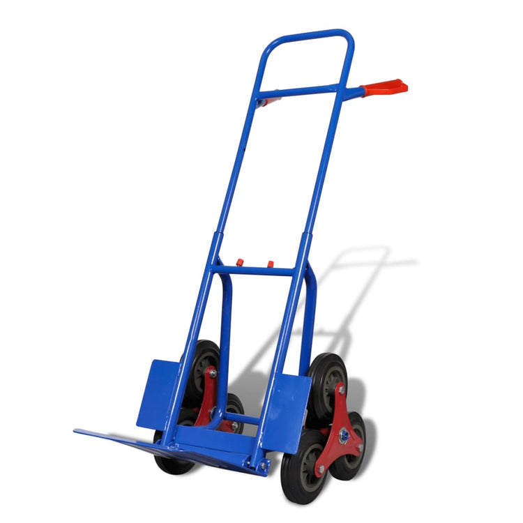 Vidaxl -Handwagen mit 6 Rädern blau gefaltet