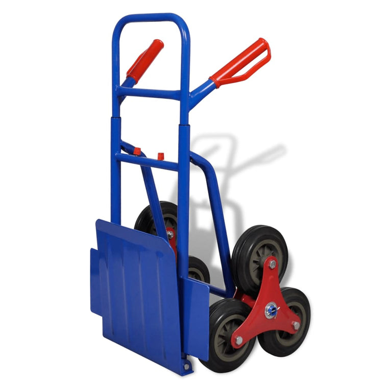 Vidaxl -Handwagen mit 6 Rädern blau gefaltet