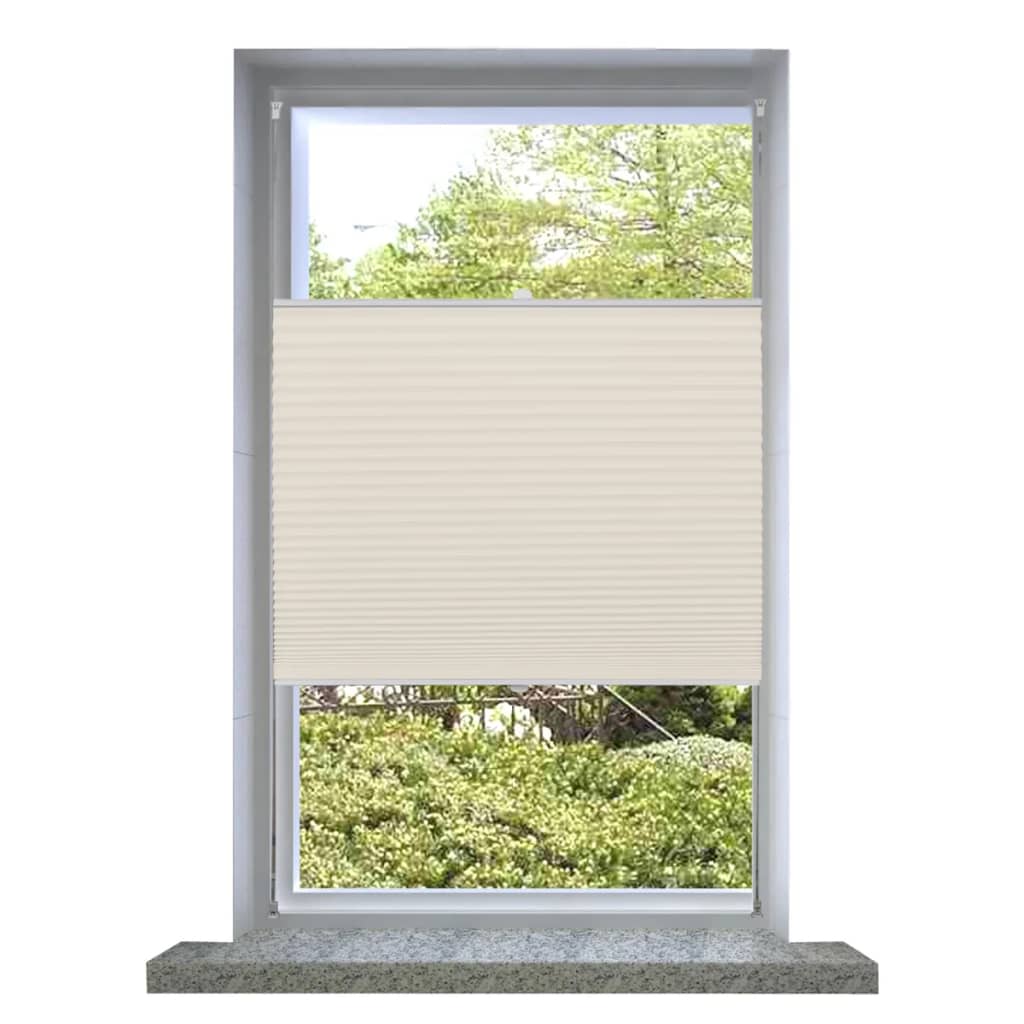 Vidaxl Plissé Roller Blind 70x100 cm Creme