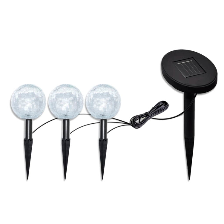 Vidaxl Solarbollampen 3 St. LED mit Bodenanker und Solarpanel