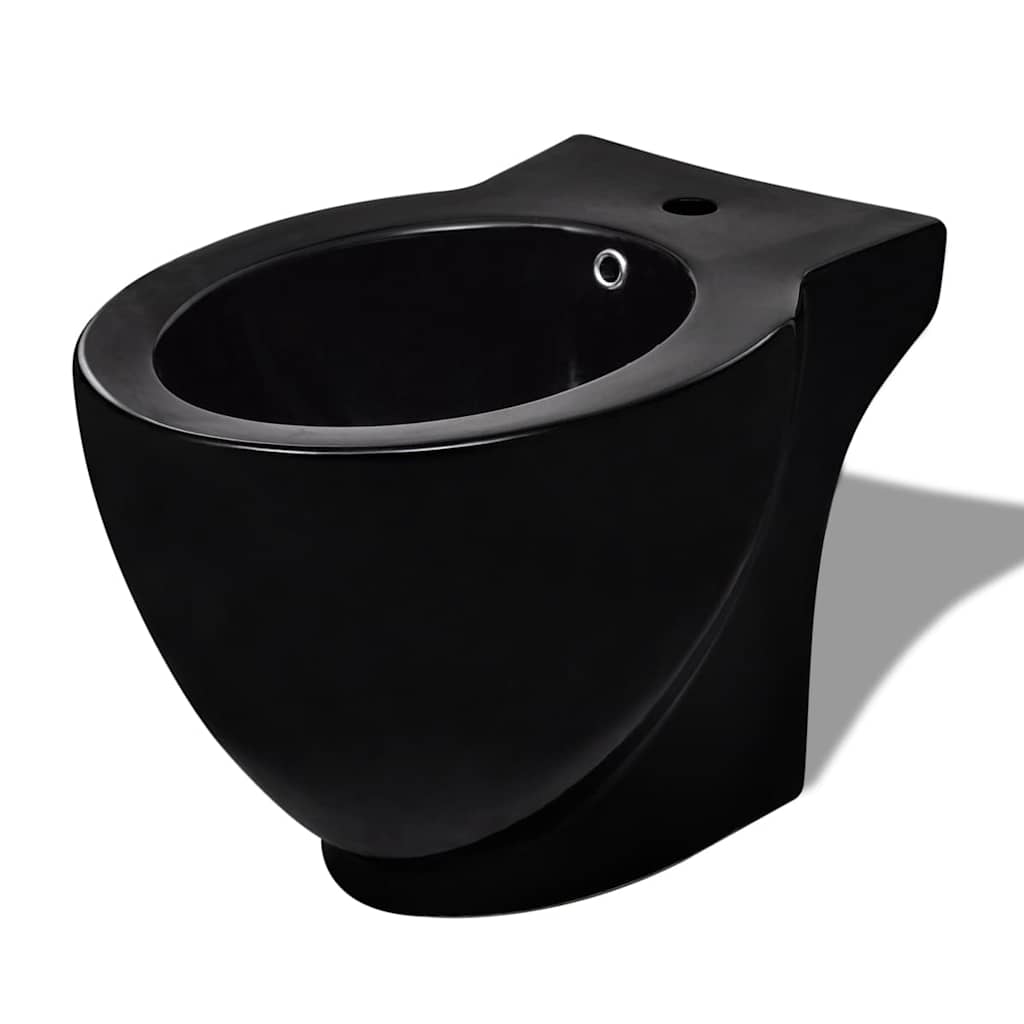 Vidaxl Runde stehende Keramik Bidet (schwarz)