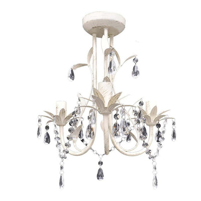 VIDAXL -Kristallkronleuchter mit weißem elegantem Design (3 Lampen)