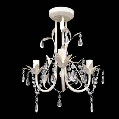 VIDAXL -Kristallkronleuchter mit weißem elegantem Design (3 Lampen)