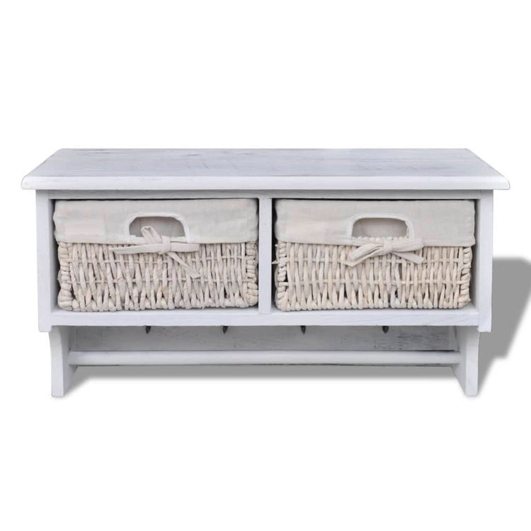 Vidaxl Walkshor 60x23.5x33 cm Paulowniahout Weiß