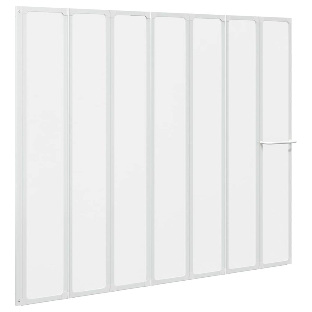 Vidaxl Dusche und Badebildschirm 140 x 168 cm 7 Paneele mit Handtuchregal
