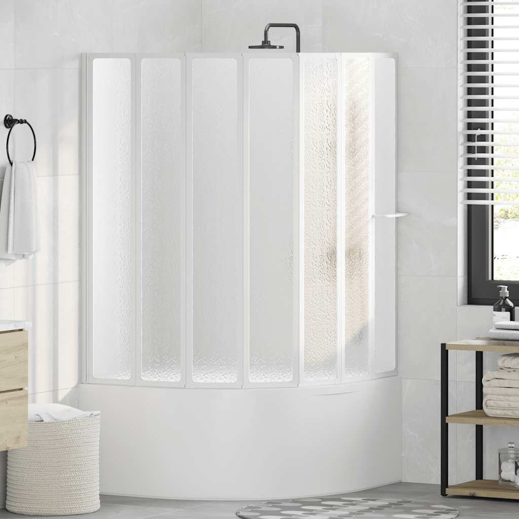Vidaxl Dusche und Badebildschirm 140 x 168 cm 7 Paneele mit Handtuchregal