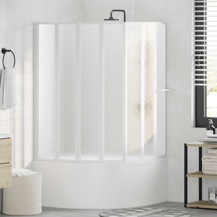 Vidaxl Dusche und Badebildschirm 140 x 168 cm 7 Paneele mit Handtuchregal
