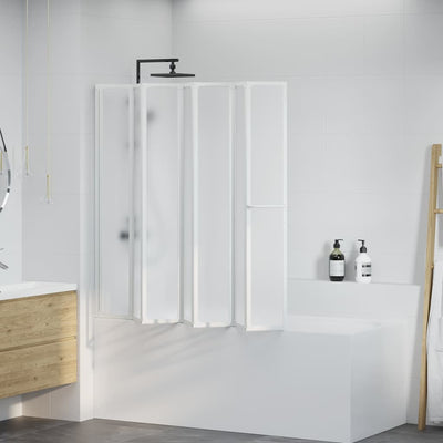 Vidaxl Dusche und Badebildschirm 140 x 168 cm 7 Paneele mit Handtuchregal