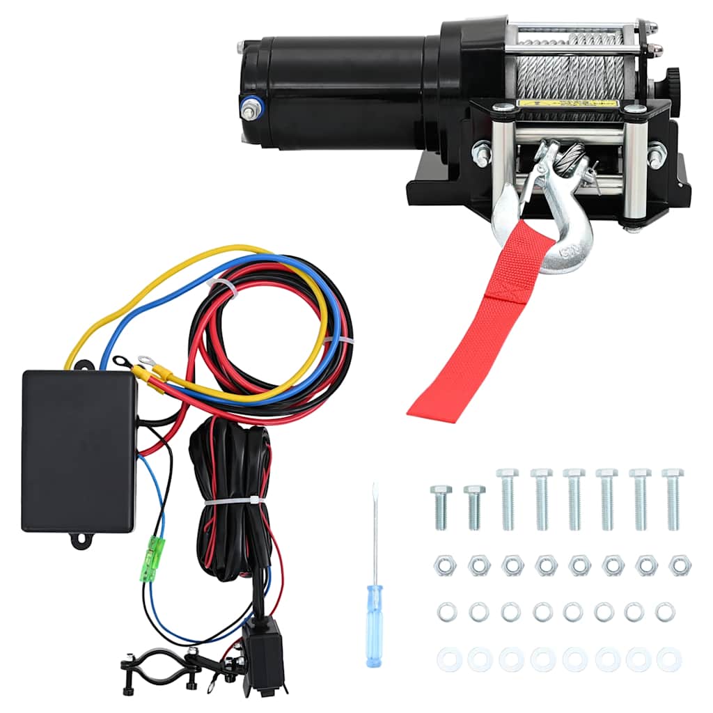 Vidaxl Electric Winch 1360 kg mit Montageplattenrollfenster