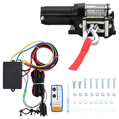 Vidaxl Electric Winch 12 V 1360 kg mit Montageplatte und Rollenfenster