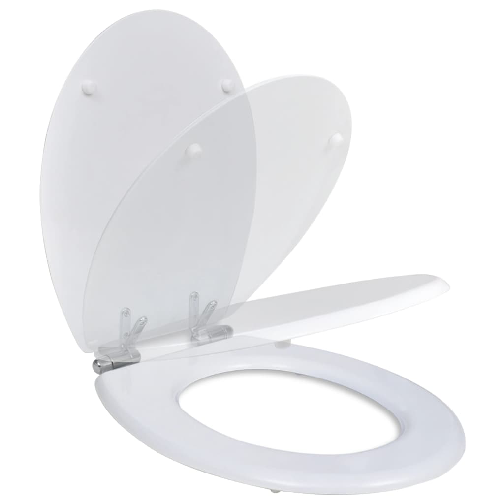 Vidaxl Toilettensitz Soft-close-einfaches Design MDF Weiß