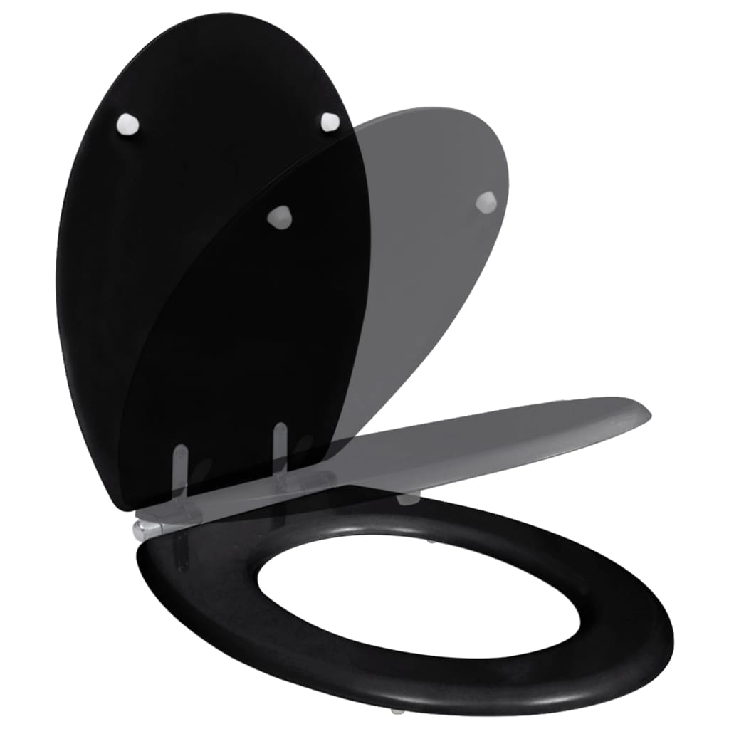 Vidaxl Toilettensitz Soft-close-einfache Design MDF Schwarz