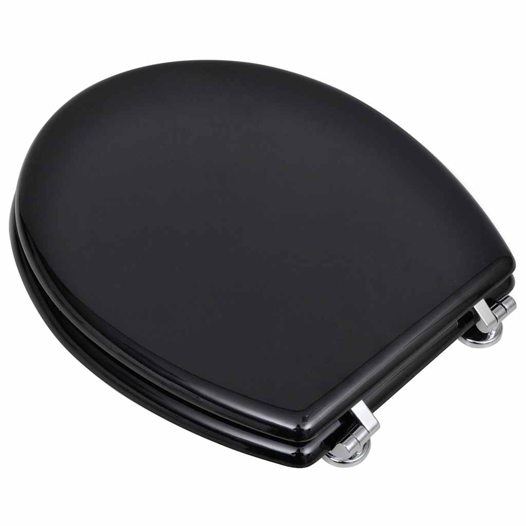 Vidaxl Toilettensitz einfaches Design MDF Schwarz