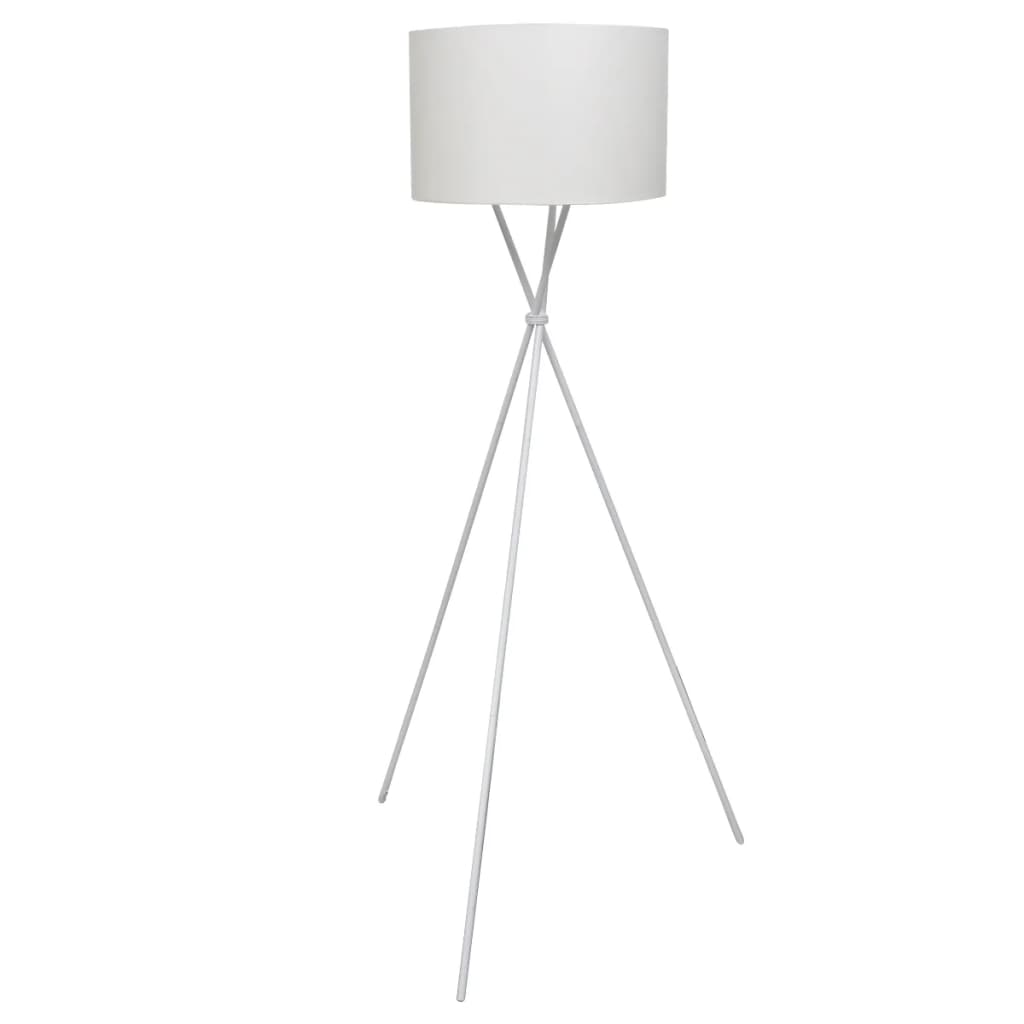 Vidaxl -Stehlampe einschließlich Lampenschatten weiß