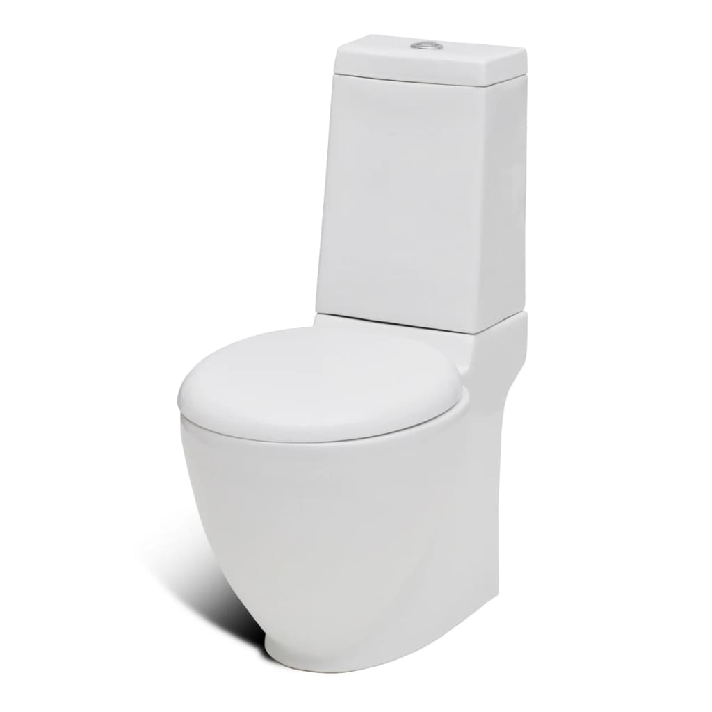 Vidaxl Toiletten Bidet Set stehend Keramik Weiß