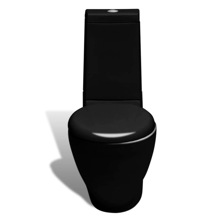 Vidaxl Toiletten Bidet Set stehend Keramikschwarz