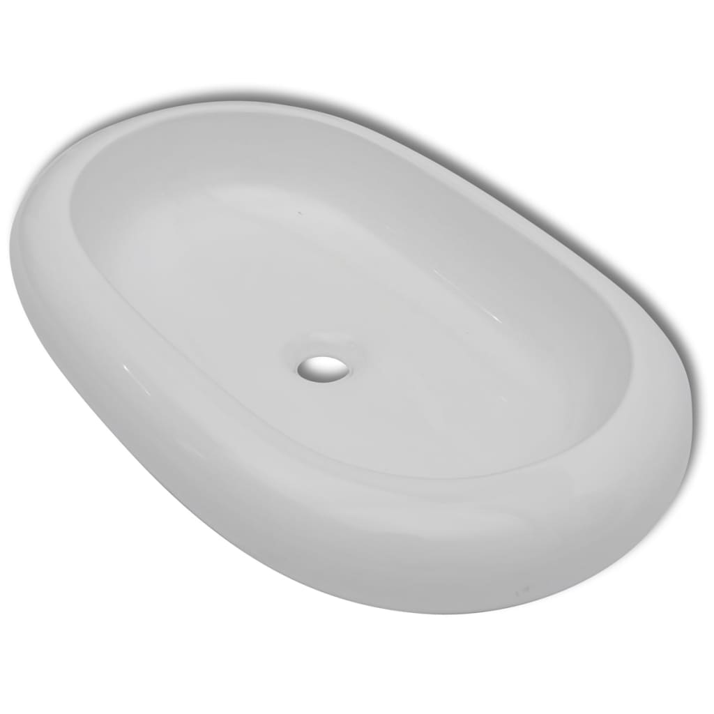 VIDAXL Luxuskeramik -Spüle Oval 63 x 42 cm (weiß)