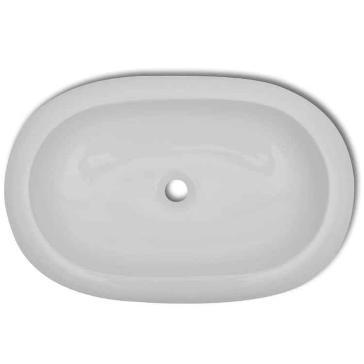 VIDAXL Luxuskeramik -Spüle Oval 63 x 42 cm (weiß)