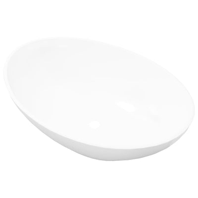 VIDAXL WASHBAIN OVAL 40x33 cm Keramik Weiß