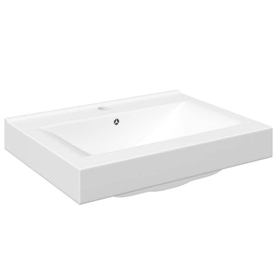 Vidaxl -Waschbecken mit Kranloch rechteckig 60 x 46 cm Keramik Weiß