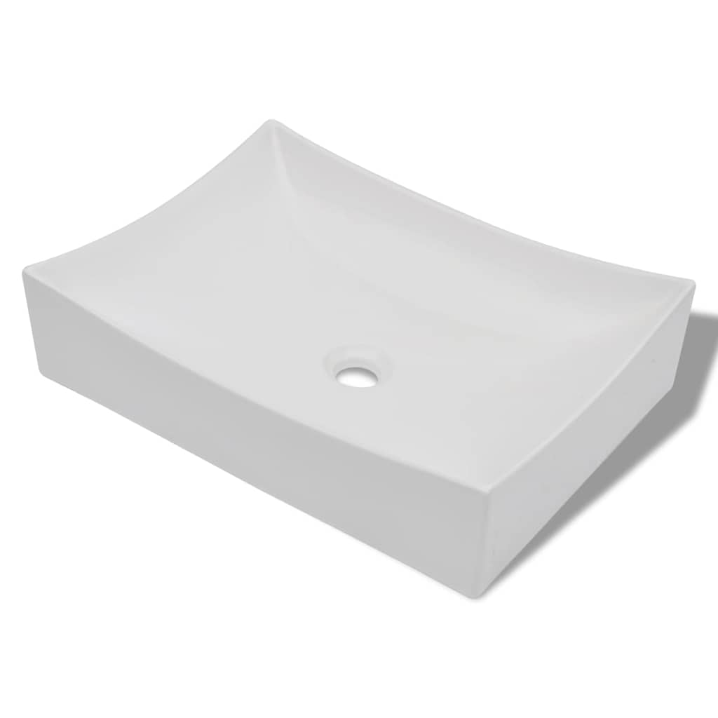 VIDAXL CERAMIC WASHBAIN SCALE -HAPED High Gloss (weiß)