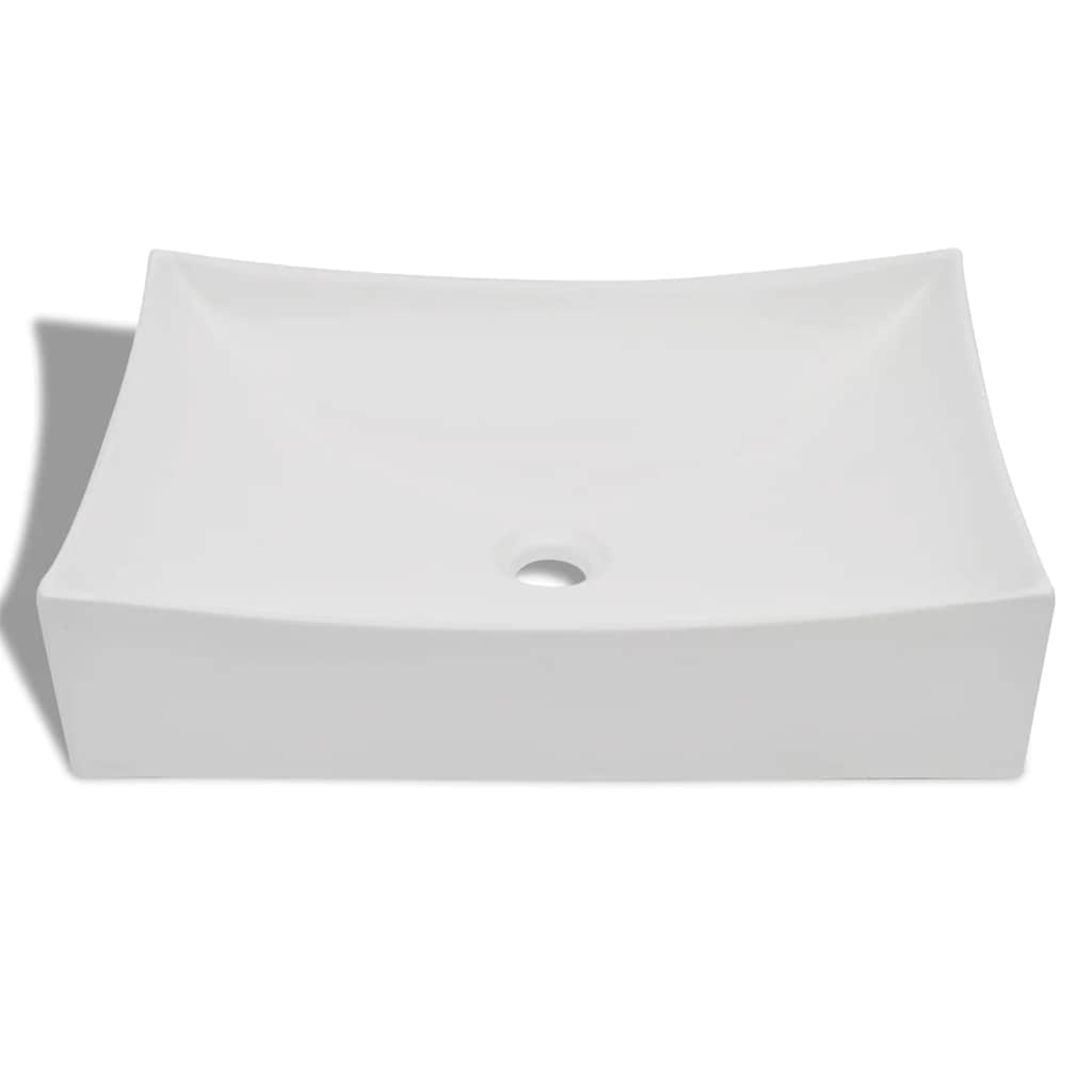 VIDAXL CERAMIC WASHBAIN SCALE -HAPED High Gloss (weiß)